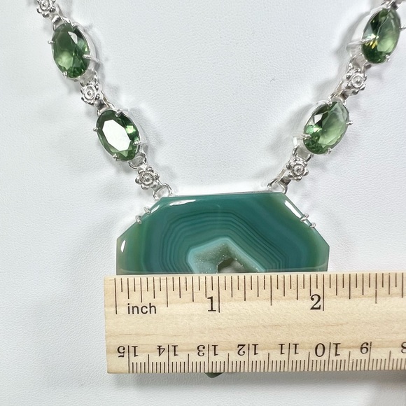 Green Solar Quartz 925 Large Necklace ONLY - Picture 8 of 10